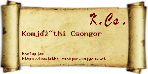 Komjáthi Csongor névjegykártya